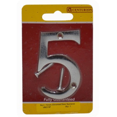 Centurion chrome door numeral 5