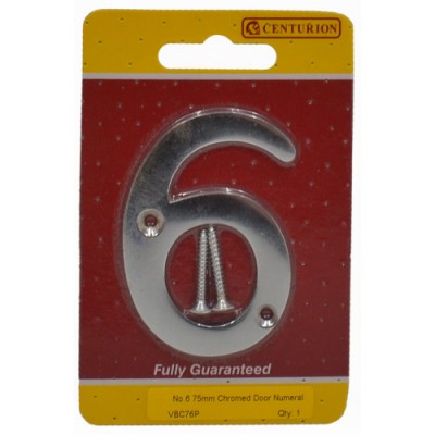 Centurion chrome door numeral 6/9