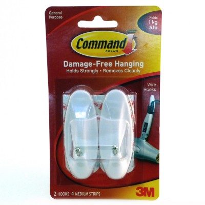 Command medium wire hooks pack of 2