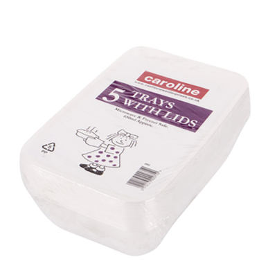 Caroline micro containers and lids 650cc pack of 5