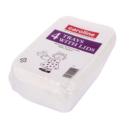 Caroline micro containers and lids 1000cc pack of 4