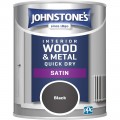 Johnstone's Interior Wood and Metal Satin Black 750ml