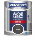 Johnstone's Interior Wood and Metal Quick Dry Gloss Black 250ml
