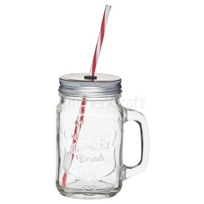 Kitchencraft Homemade Drinks Jar with Straw