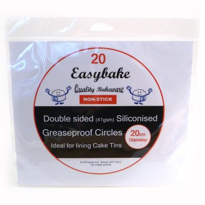 Easybake siliconised greaseproof circles 20cm