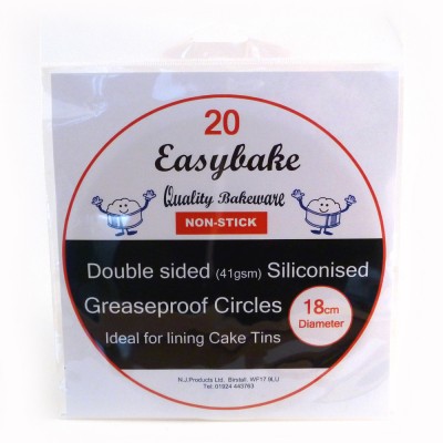Easybake siliconised greaseproof circles 18cm