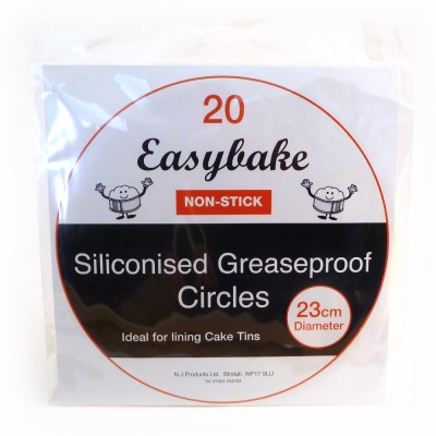 Easybake siliconised greaseproof circles 23cm