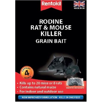 Rentokil Rodine mouse & rat killer 4 sachet pack