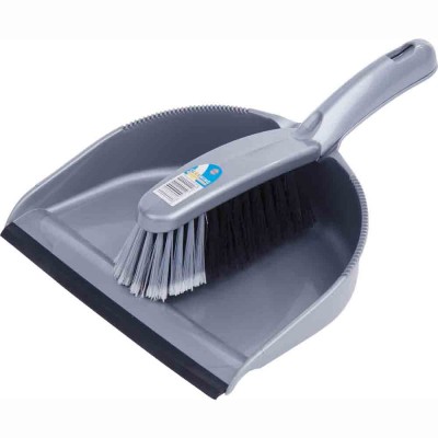 Wham dustpan and brush set silver